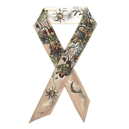 Christian Dior Silk Mitzah Scarf Beige Multicolor 1 of 3
