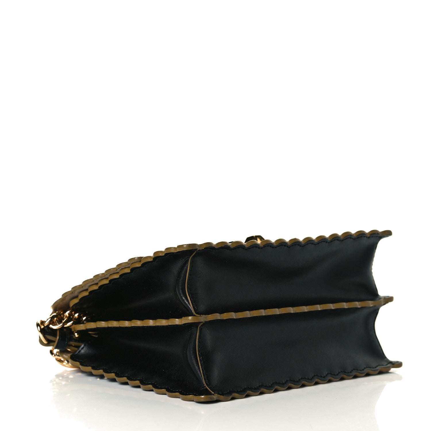 Fendi Vitello Liberty Scalloped Studded Small Kan I Shoulder Bag Black 4 of 7