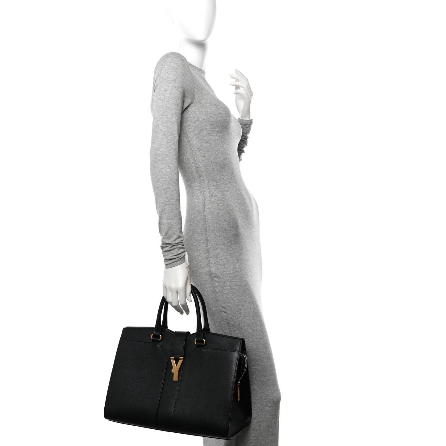 Textured Calfskin Medium Cabas ChYc Black