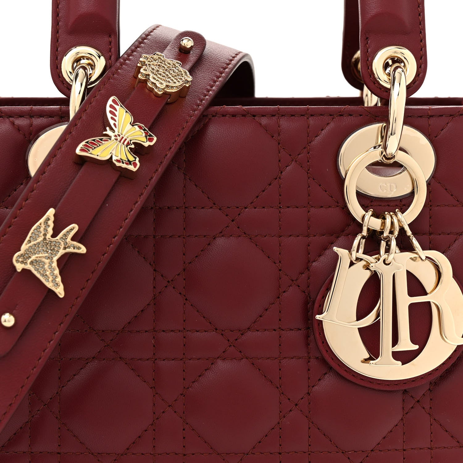 Christian Dior Lambskin Cannage Small My Lady ABCDior Dark Red 8 of 12