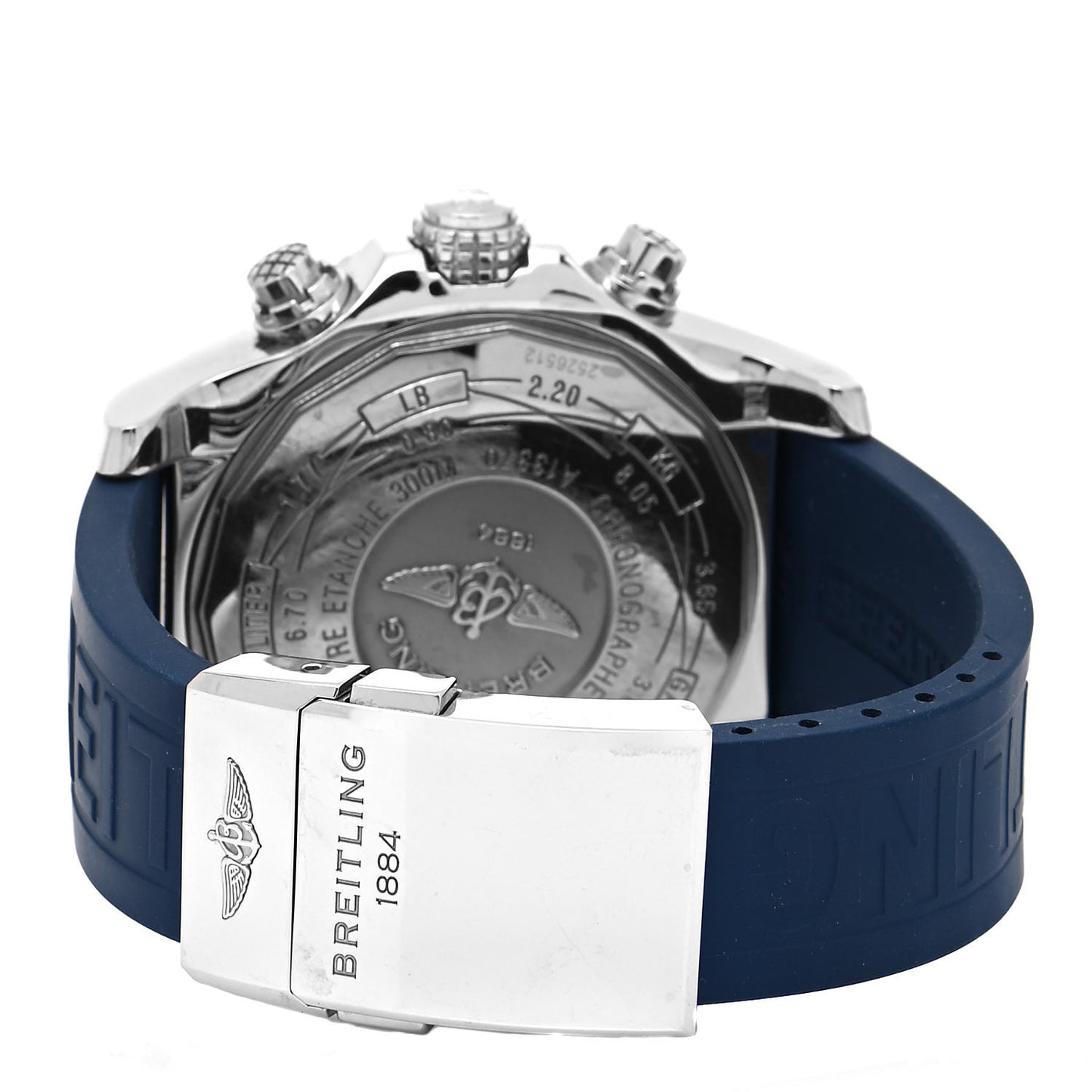 Stainless Steel Rubber 48mm Super Avenger Chronograph Automatic Watch Blue A13370