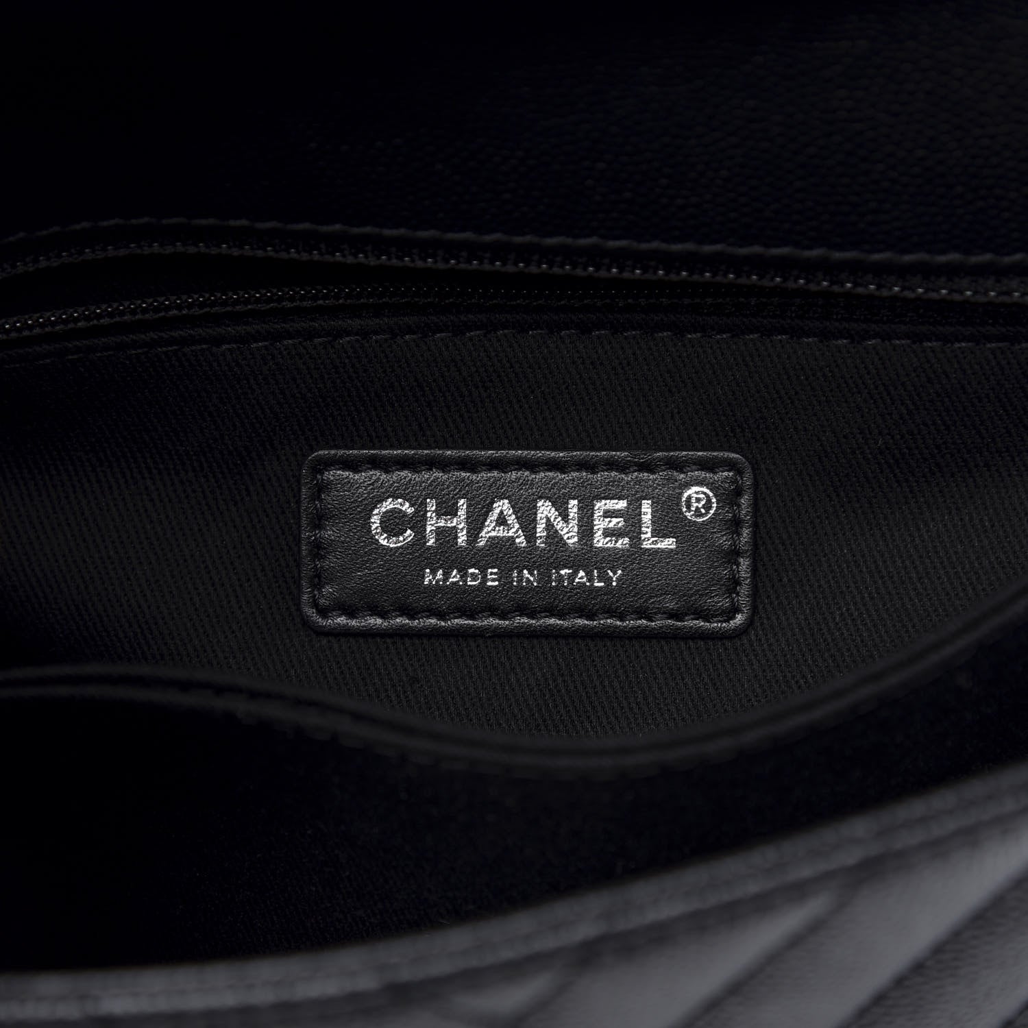 Chanel Caviar Chevron Quilted Mini Coco Handle Flap So Black 8 of 11