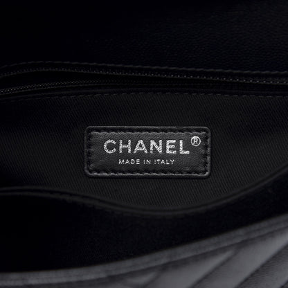 Chanel Caviar Chevron Quilted Mini Coco Handle Flap So Black 8 of 11