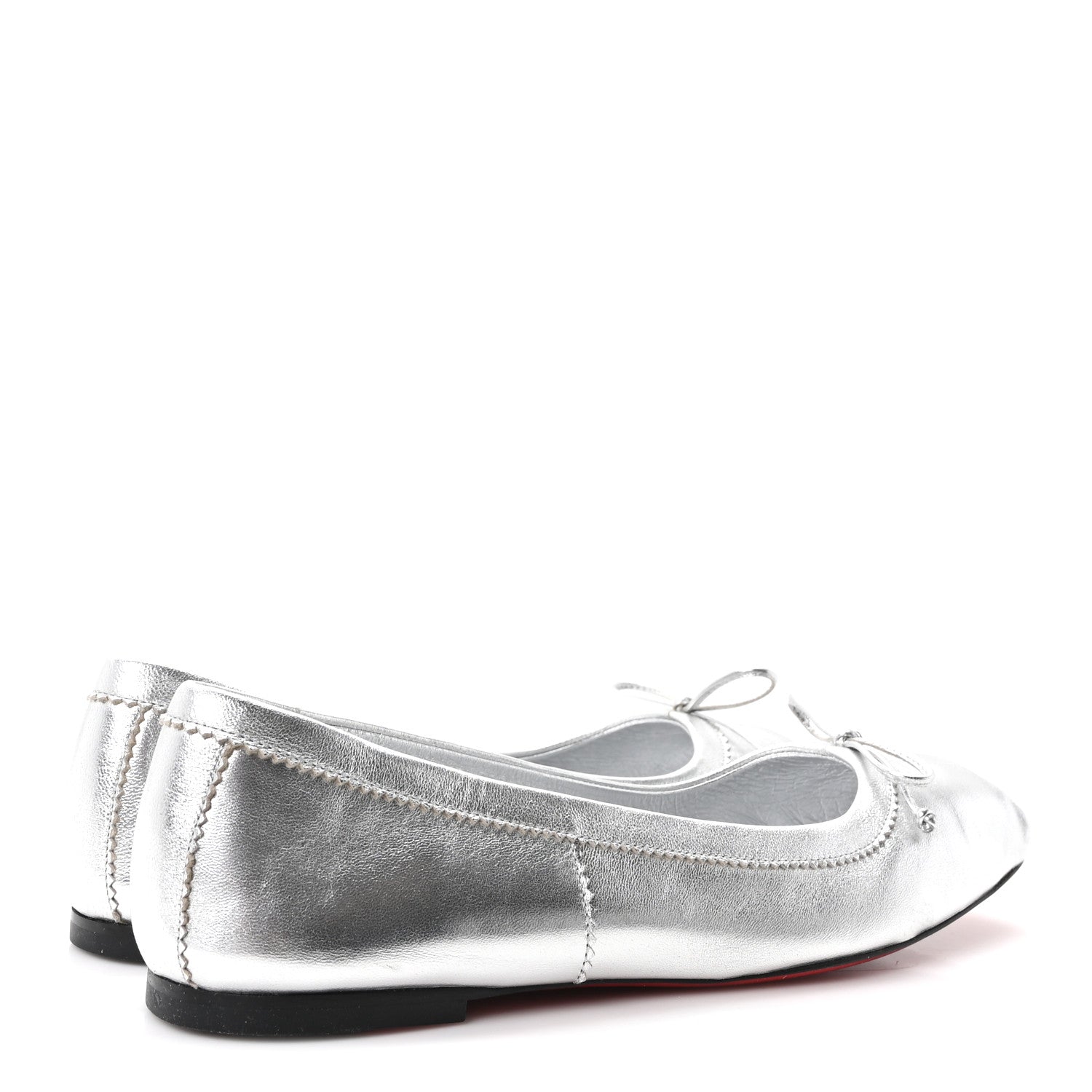 Christian Louboutin Nappa Mamadrague Flats 39 Silver 5 of 8