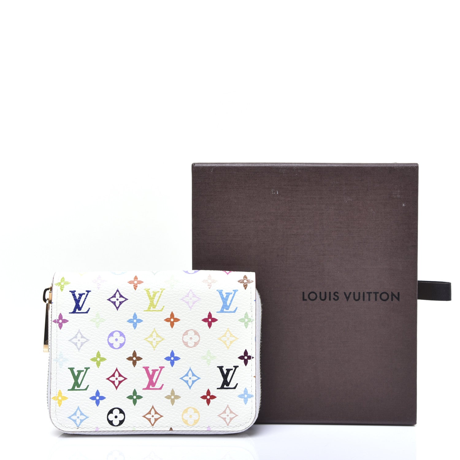 Louis Vuitton Monogram Multicolor Zippy Coin Purse Wallet White Litchi 9 of 9