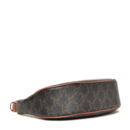 Celine Triomphe Canvas Calfskin Ava Shoulder Bag Tan 6 of 8