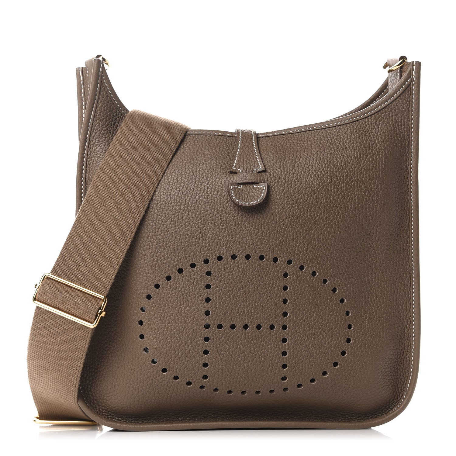 Hermes Taurillon Clemence Evelyne III PM Etoupe 1 of 10