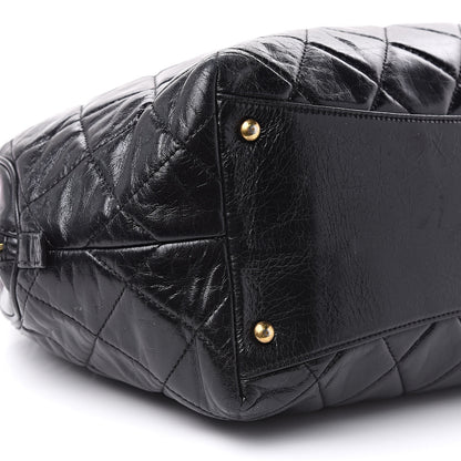 Chanel Glazed Calfskin Castle Rock Bowling Bag Black 9 of 16