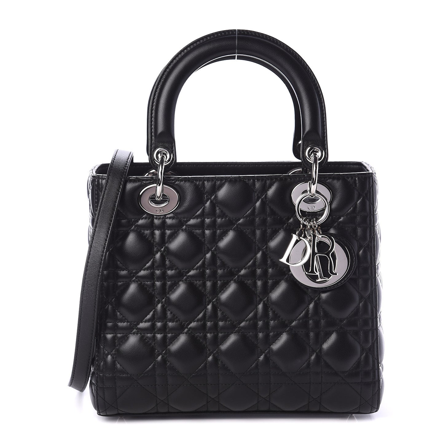 Lambskin Cannage Medium Lady Dior Black
