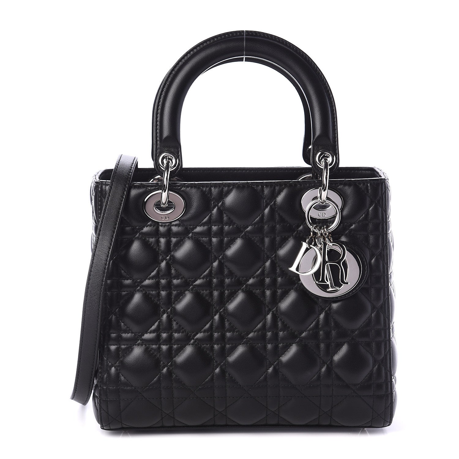 Christian Dior Lambskin Cannage Medium Lady Dior Black 1 of 8
