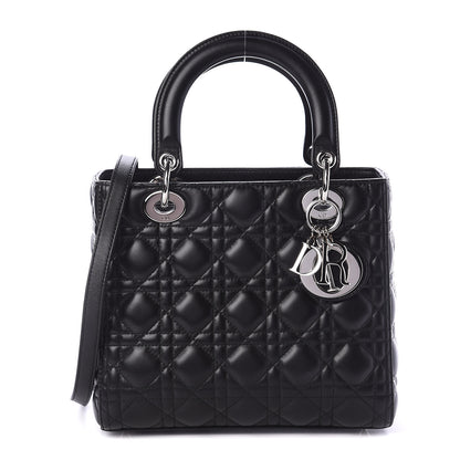 Christian Dior Lambskin Cannage Medium Lady Dior Black 1 of 8