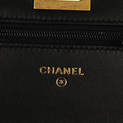 Chanel Aged Calfskin Reissue Wallet On Chain WOC Black 6 of 9