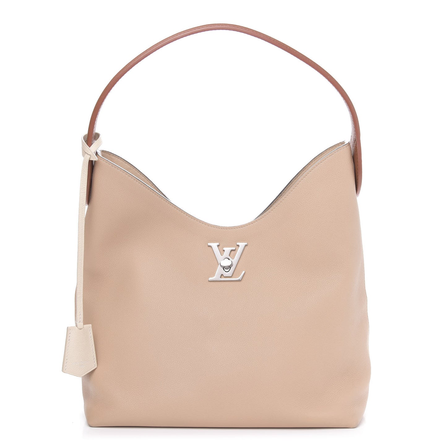 Calfskin Lockme Hobo Beige