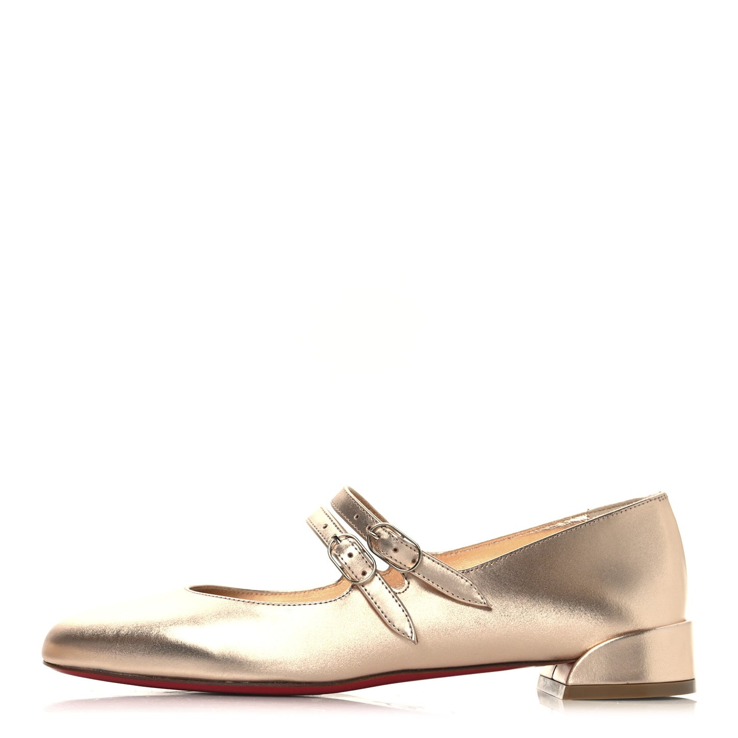 Calf Laminato Satin Sweet Jane Flats 35.5 Leche
