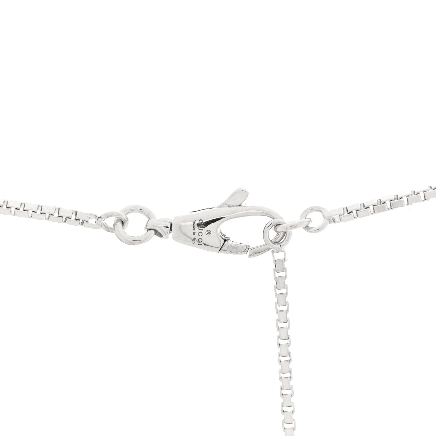 Gucci 18K White Gold Pink Tourmaline Link to Love Bar Necklace 4 of 6