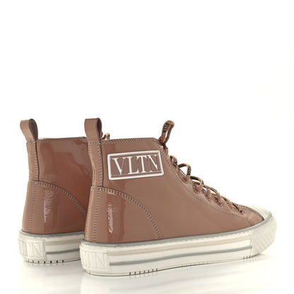 Valentino Garavani Patent Calfskin Womens Giggies High Top Sneakers 39.5 Rose Cannelle 4 of 10