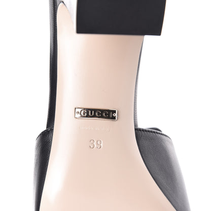 Gucci Malaga Kid Crystal Square G Madelyn Mules 39 Black 6 of 7