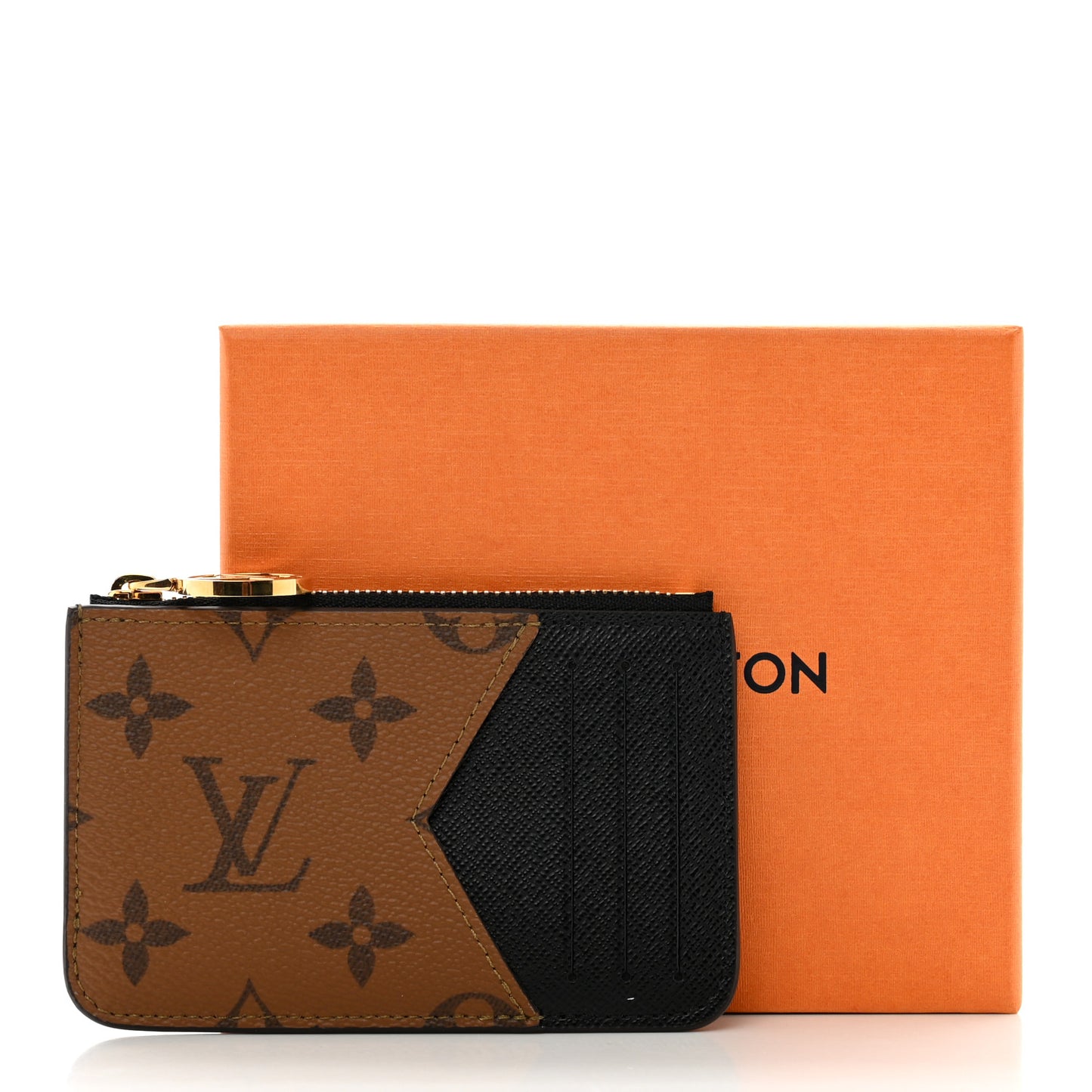 Reverse Monogram Zipped Romy Card Holder