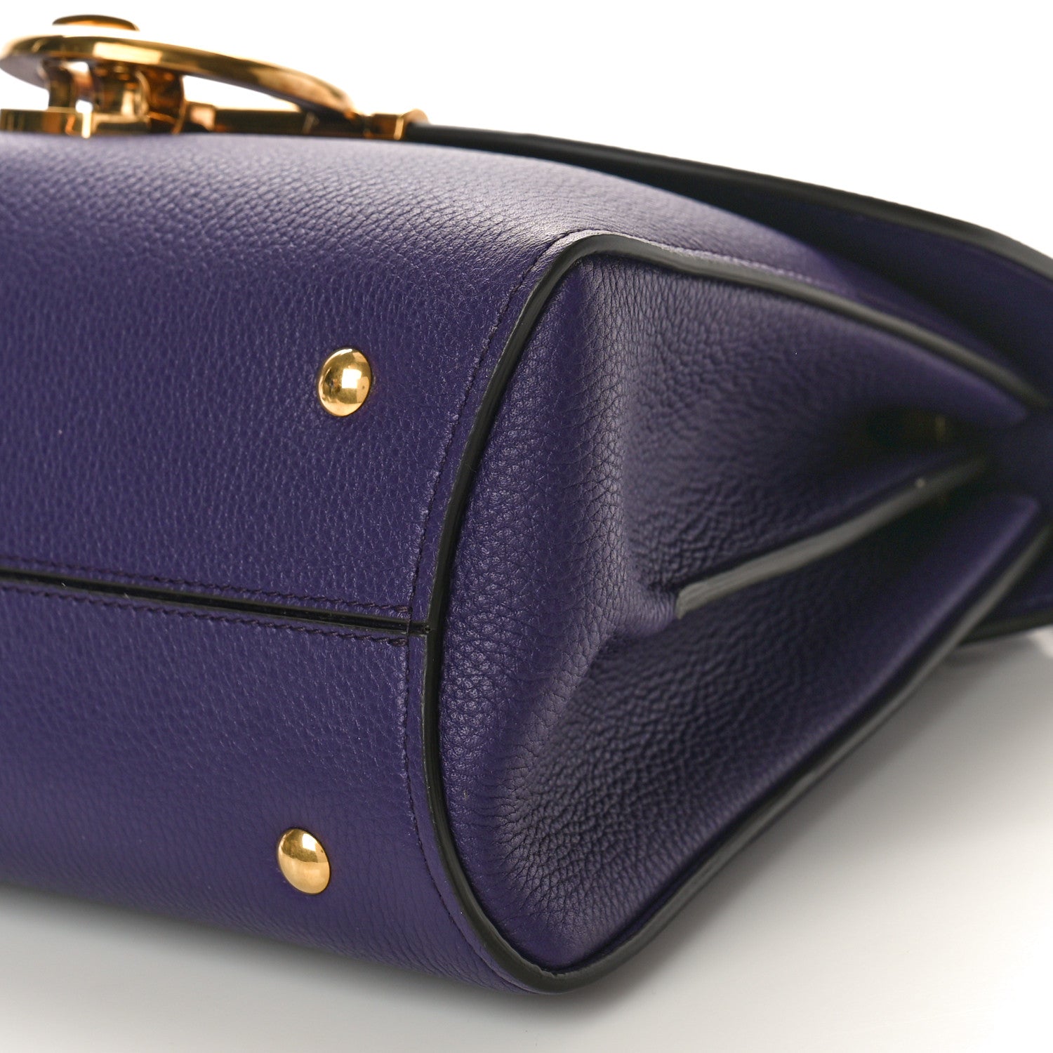 Salvatore Ferragamo Calfskin Small Margot Top Handle Satchel Sommerso Purple 9 of 9