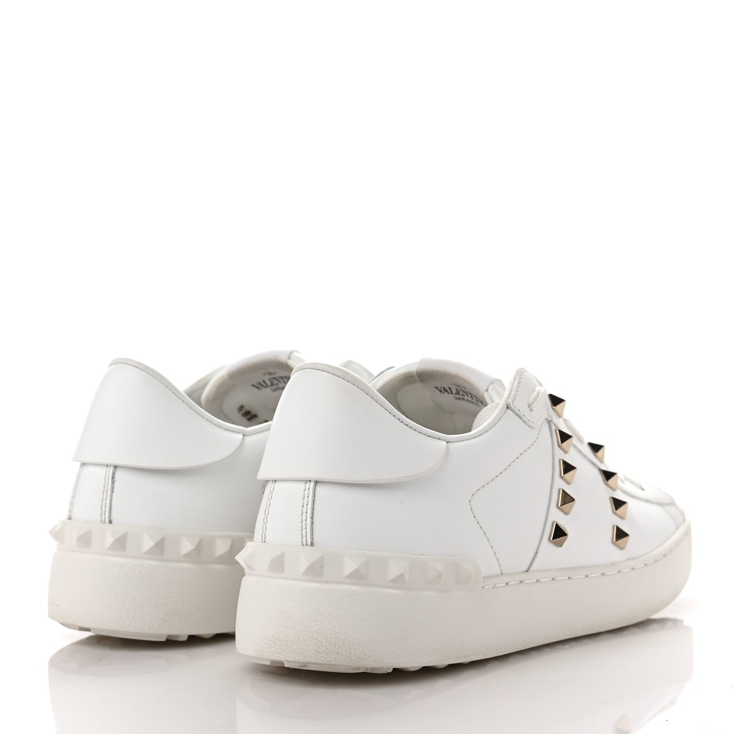 Calfskin Rockstud Untitled Open Sneakers 38.5 White