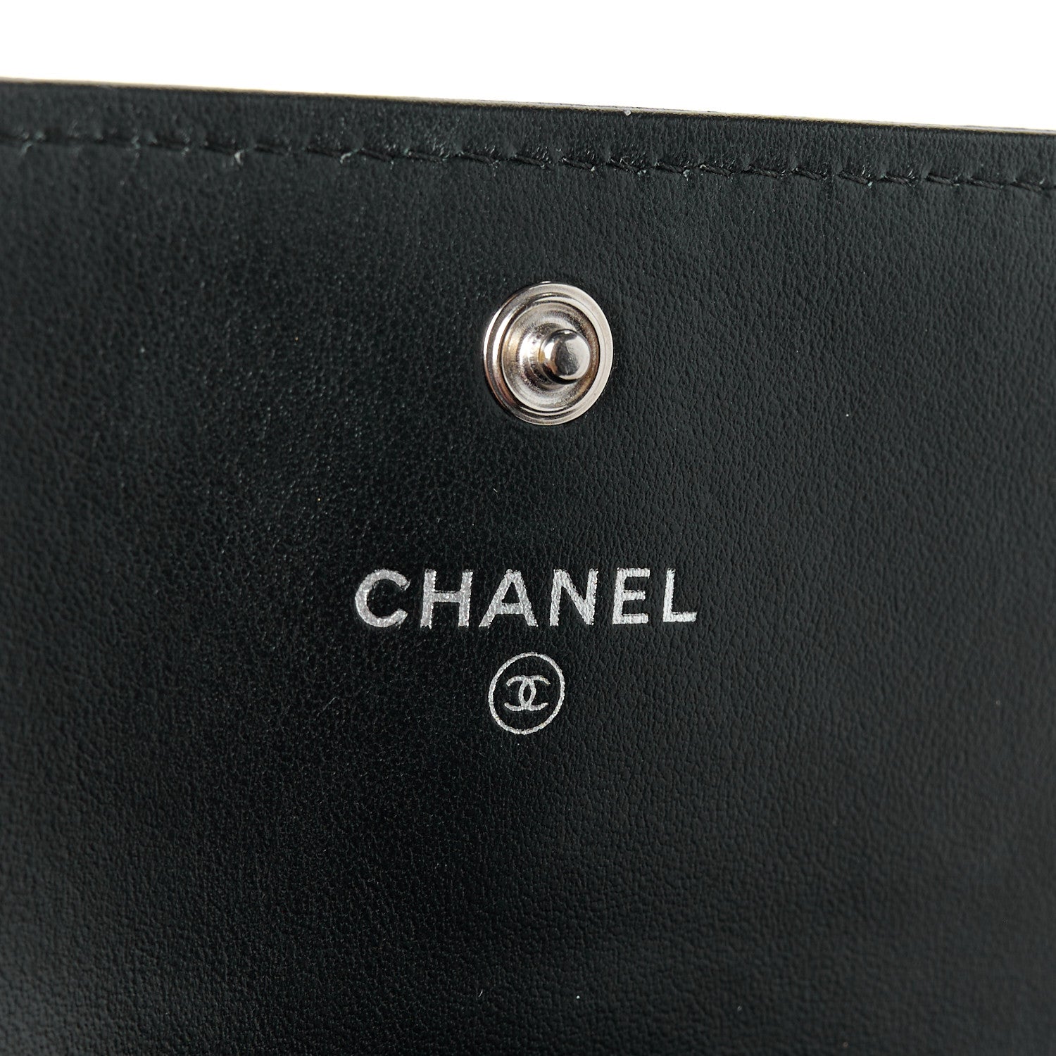 Chanel Lambskin Embossed Camellia Large Gusset Flap Wallet Black 6 of 12