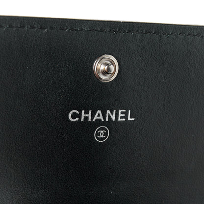 Chanel Lambskin Embossed Camellia Large Gusset Flap Wallet Black 6 of 12