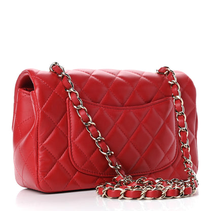 Chanel Lambskin Quilted Mini Rectangular Flap Red 2 of 6