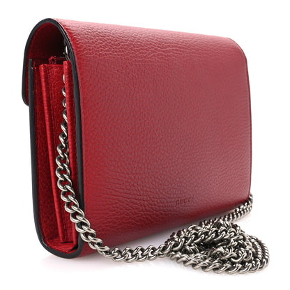 Gucci Calfskin Mini Dionysus Chain Wallet Hibiscus Red 2 of 10