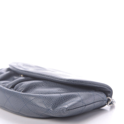 Chanel Caviar Half Moon Wallet On Chain WOC Blue 13 of 23