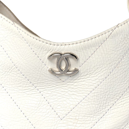 Chanel Crumpled Patent Small Droplet Hobo White 8 of 15