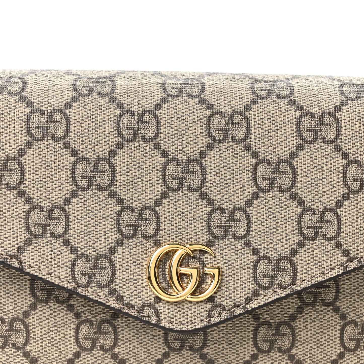 GG Supreme Monogram Textured Dollar Calfskin Web Mini Ophidia Envelope Shoulder Bag Beige Ebony New Acero