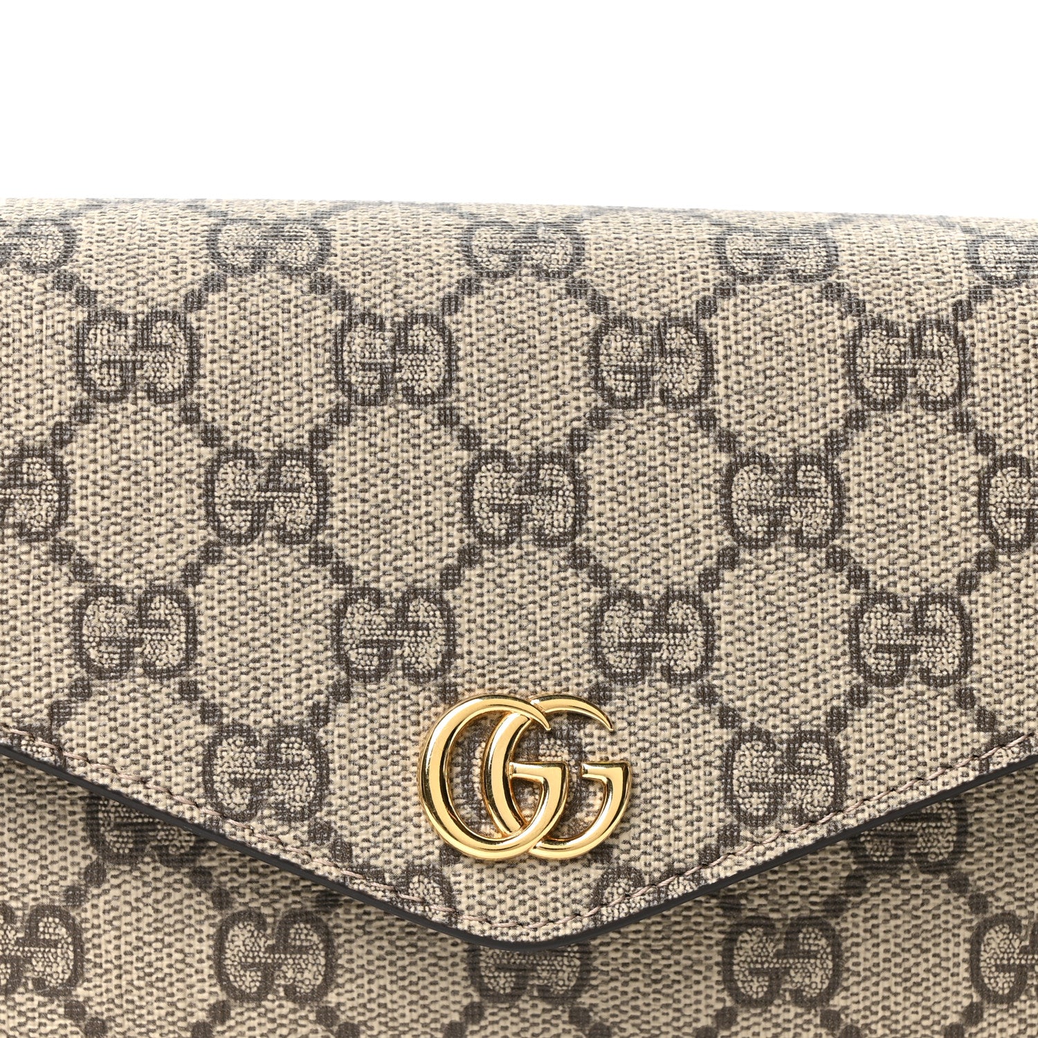 Gucci GG Supreme Monogram Textured Dollar Calfskin Web Mini Ophidia Envelope Shoulder Bag Beige Ebony New Acero 8 of 11