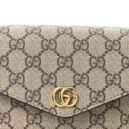 Gucci GG Supreme Monogram Textured Dollar Calfskin Web Mini Ophidia Envelope Shoulder Bag Beige Ebony New Acero 8 of 11