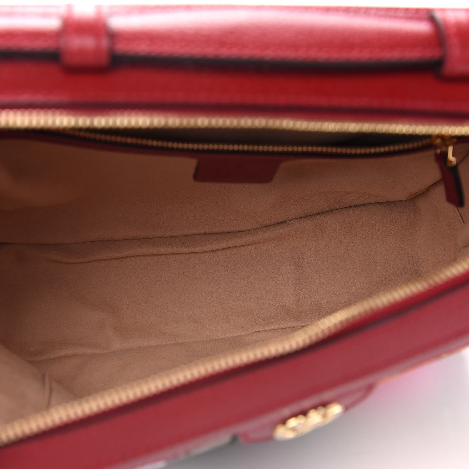 Gucci GG Supreme Monogram Flora Web Small Ophidia Top Handle Shoulder Bag Hibiscus Red 5 of 9