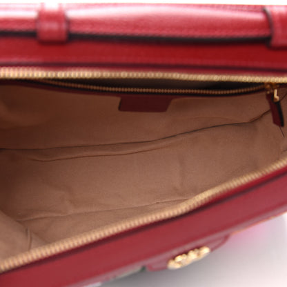 Gucci GG Supreme Monogram Flora Web Small Ophidia Top Handle Shoulder Bag Hibiscus Red 5 of 9