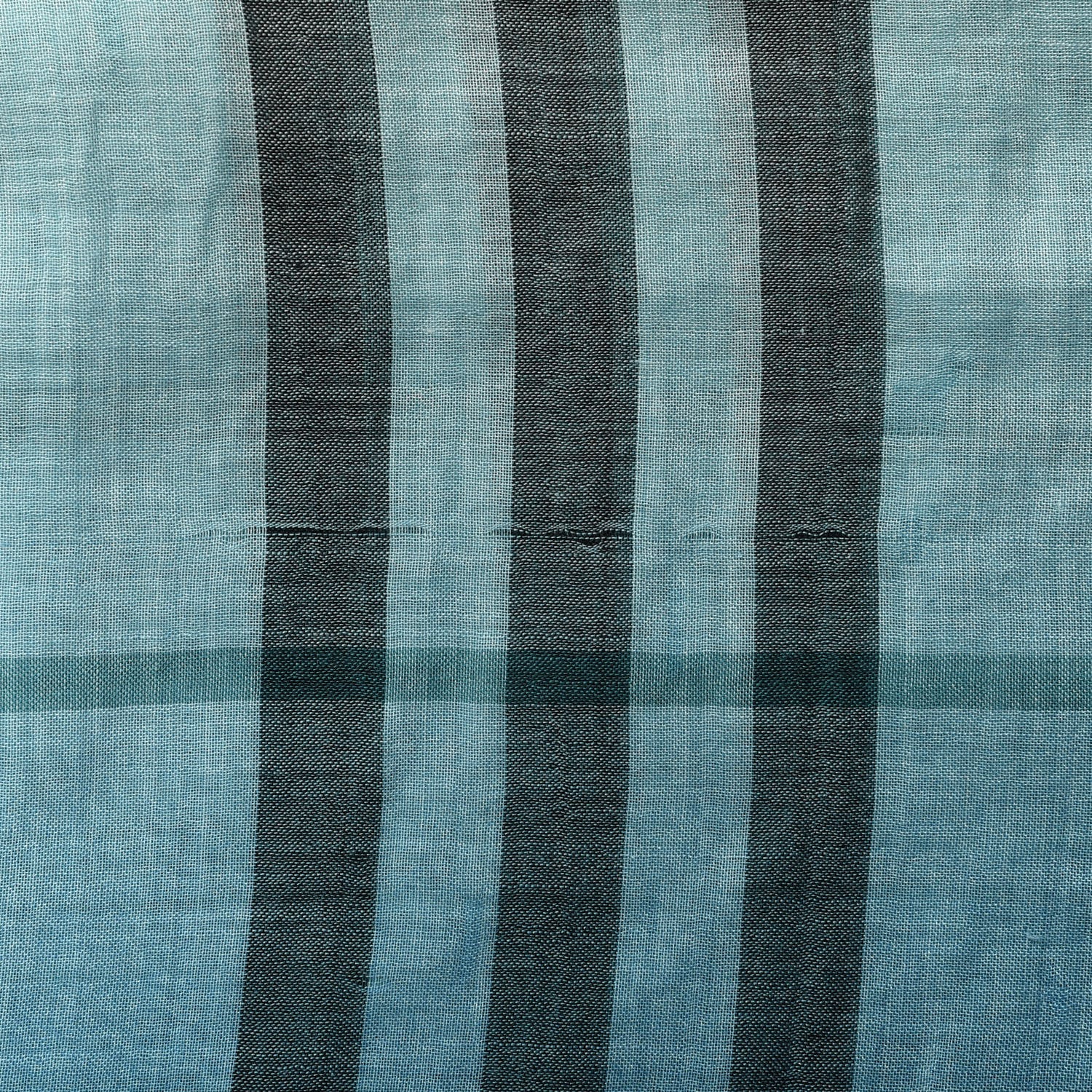 Burberry Wool Silk Gauze Ombre Giant Check Scarf Blue 5 of 6