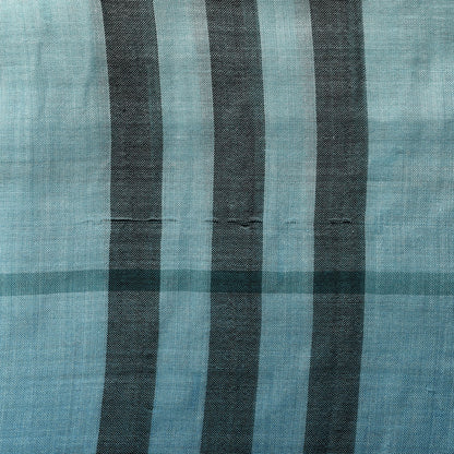 Burberry Wool Silk Gauze Ombre Giant Check Scarf Blue 5 of 6
