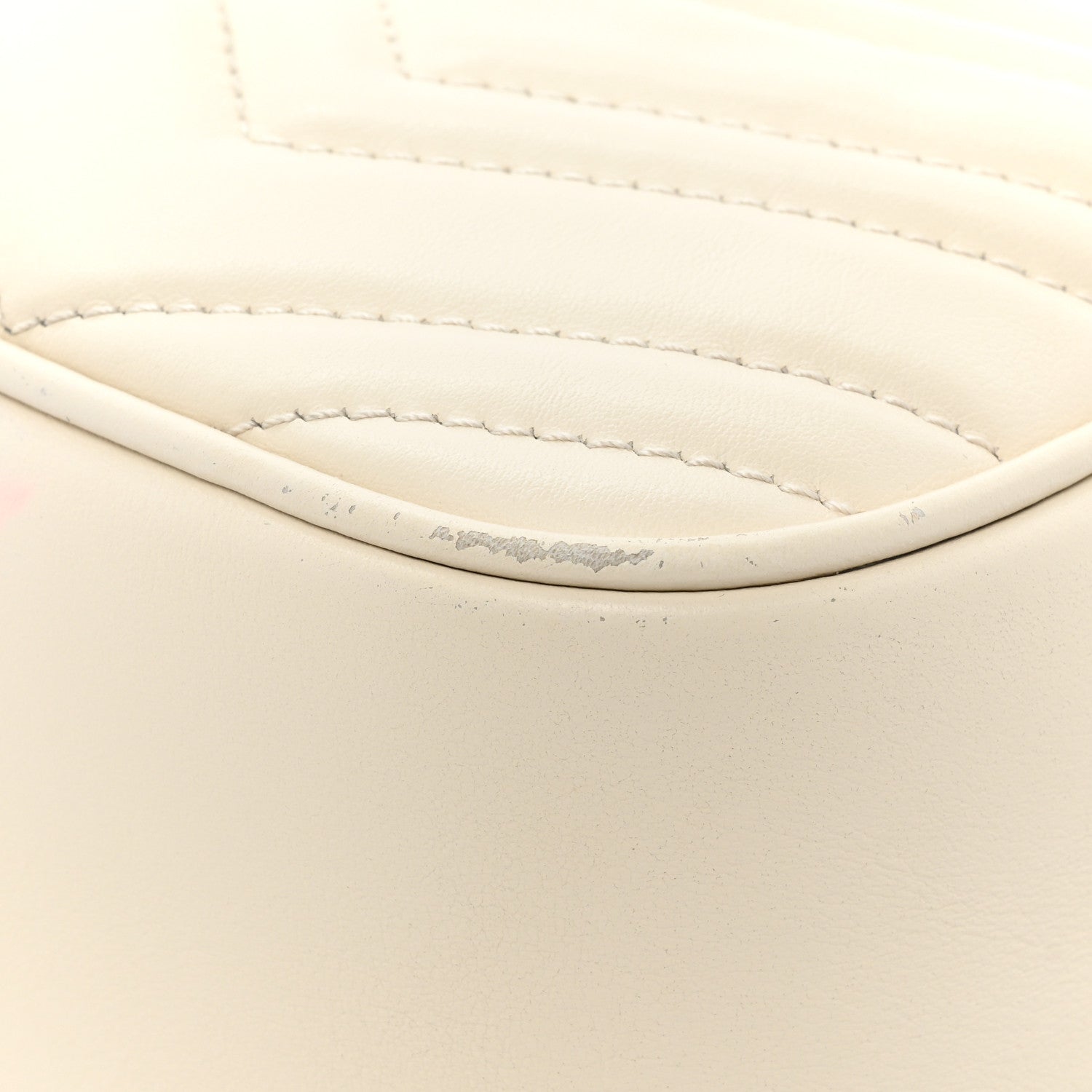 Gucci Calfskin Matelasse Small GG Marmont Chain Shoulder Bag White 15 of 19