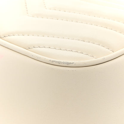 Gucci Calfskin Matelasse Small GG Marmont Chain Shoulder Bag White 15 of 19