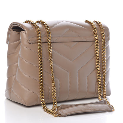 Saint Laurent Calfskin Y Quilted Monogram Small Loulou Chain Satchel Dark Beige 4 of 11