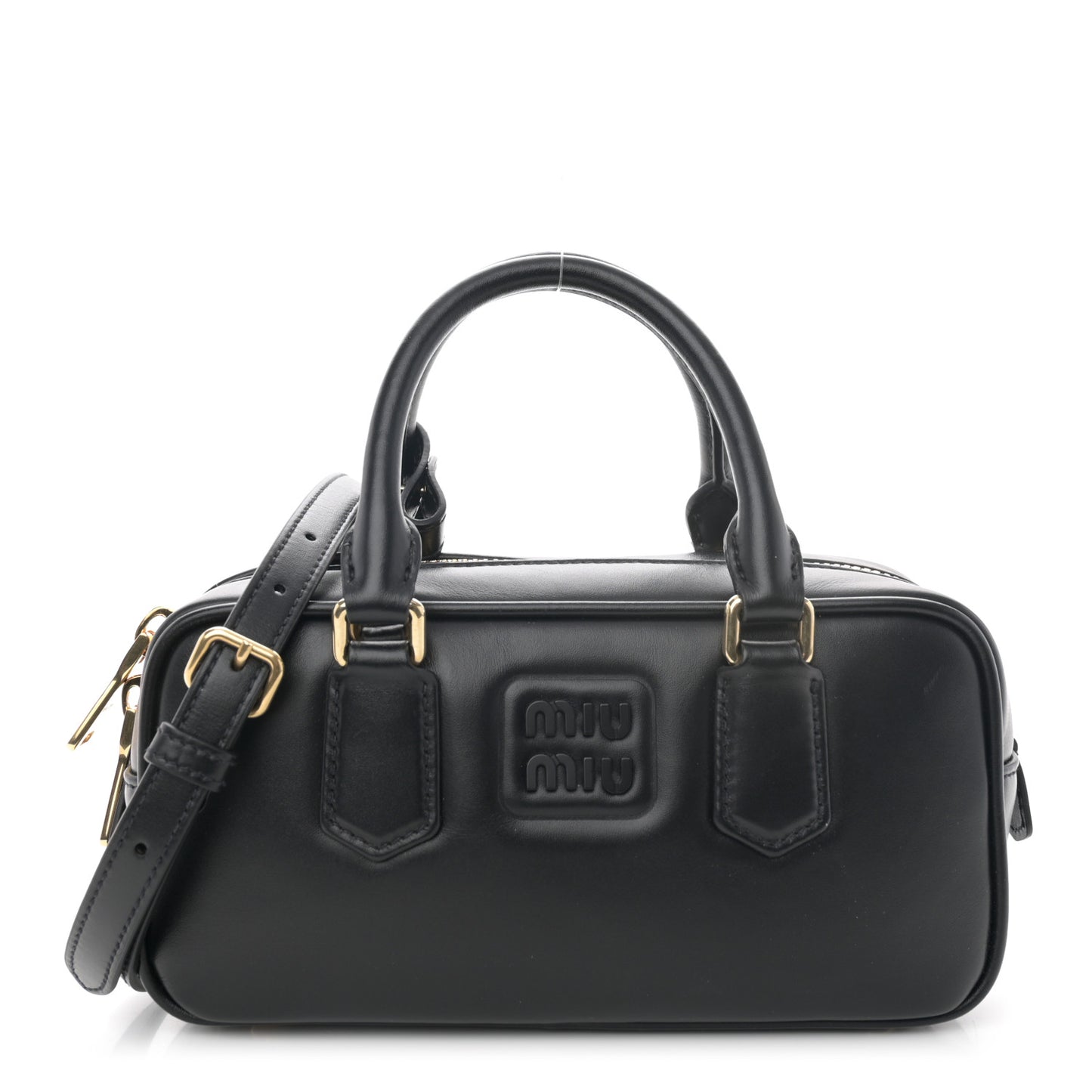 Calfskin Mini Arcadie Top Handle Bag Black
