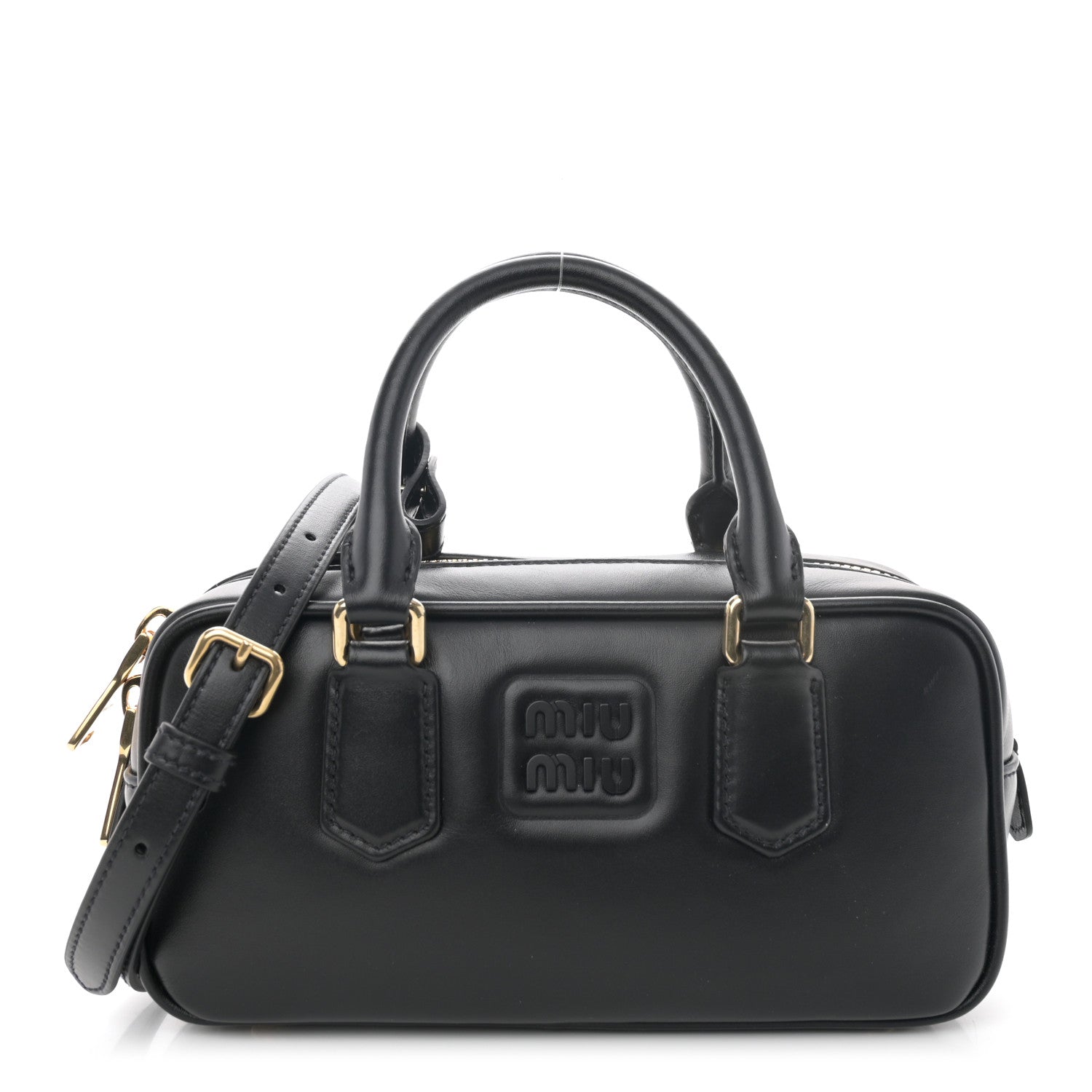 Miu Miu Calfskin Mini Arcadie Top Handle Bag Black 1 of 10