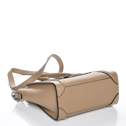 Celine Drummed Calfskin Nano Luggage Dune 4 of 6