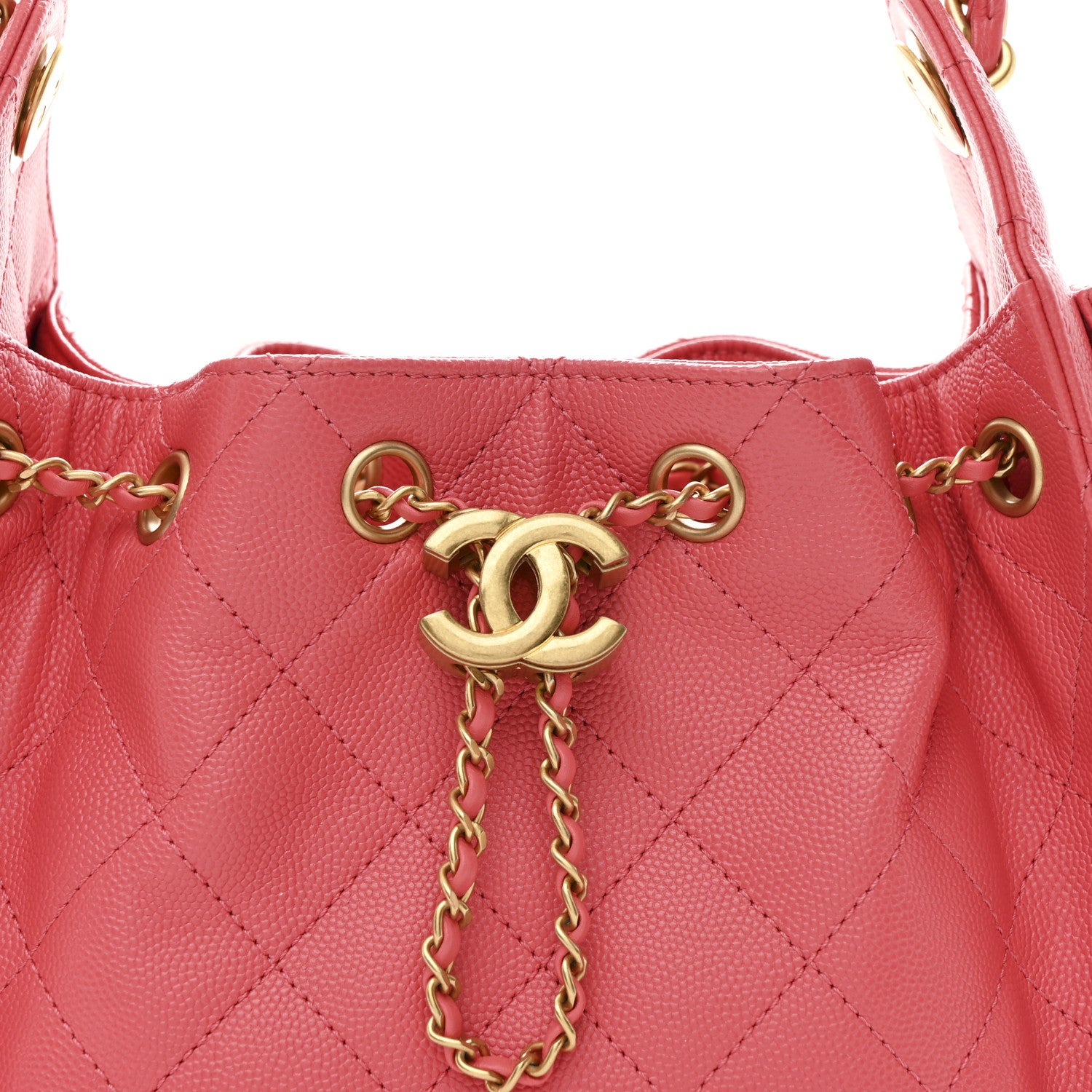 Chanel Caviar Quilted Mini Chanel 25 Handbag Coral 8 of 10