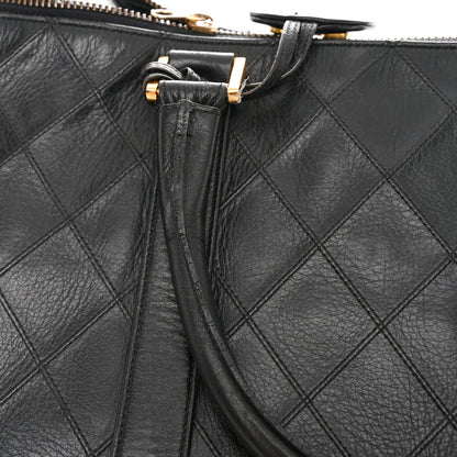 Chanel Calfskin Stitched Duffle Travel Bag Black 16 of 16