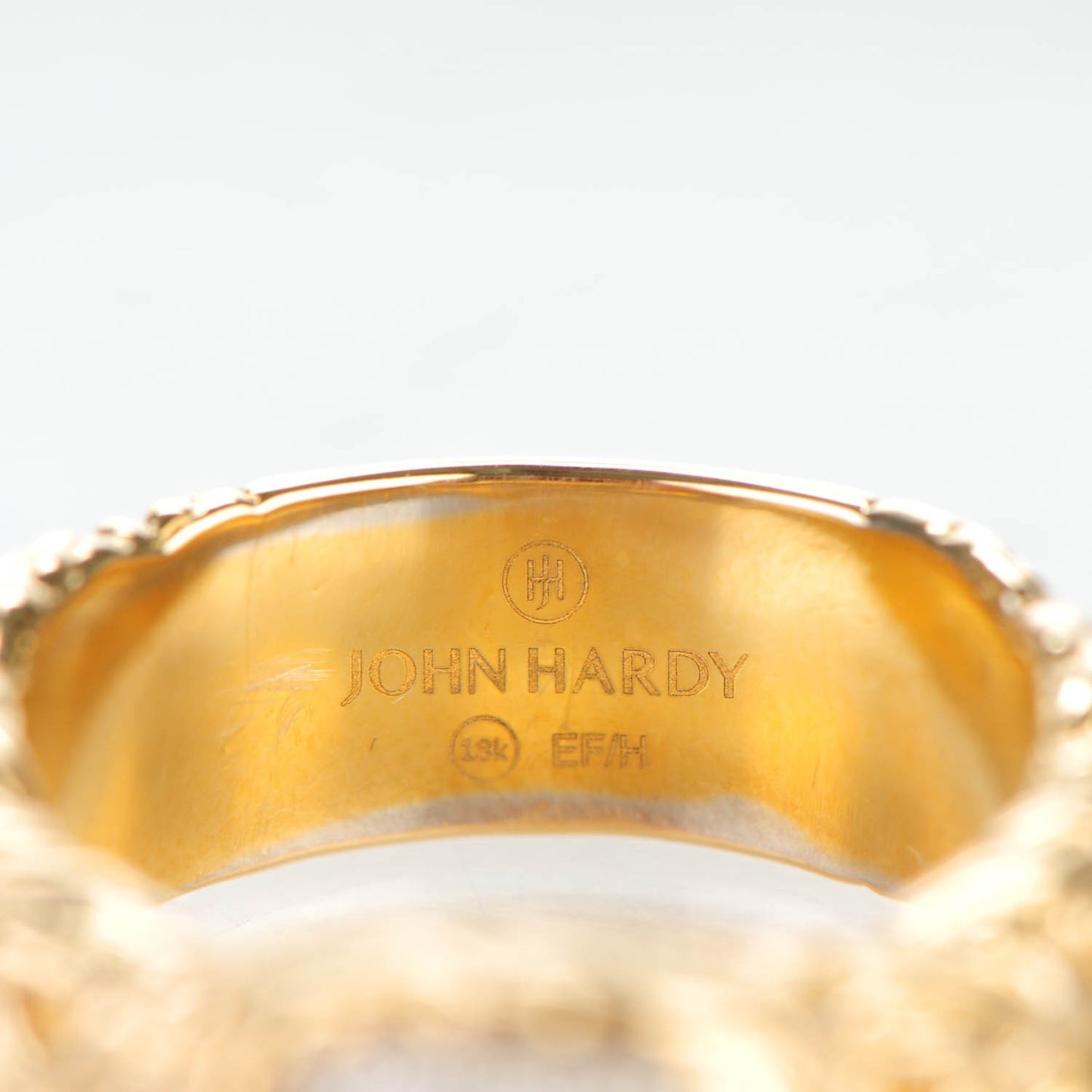18k Yellow Gold Pave Diamond Braided Chain Ring 7.25