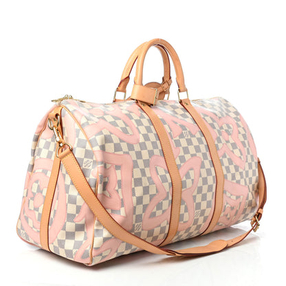 Louis Vuitton Damier Azur Tahitienne Keepall Bandouliere 50 Rose Ballerine 2 of 4
