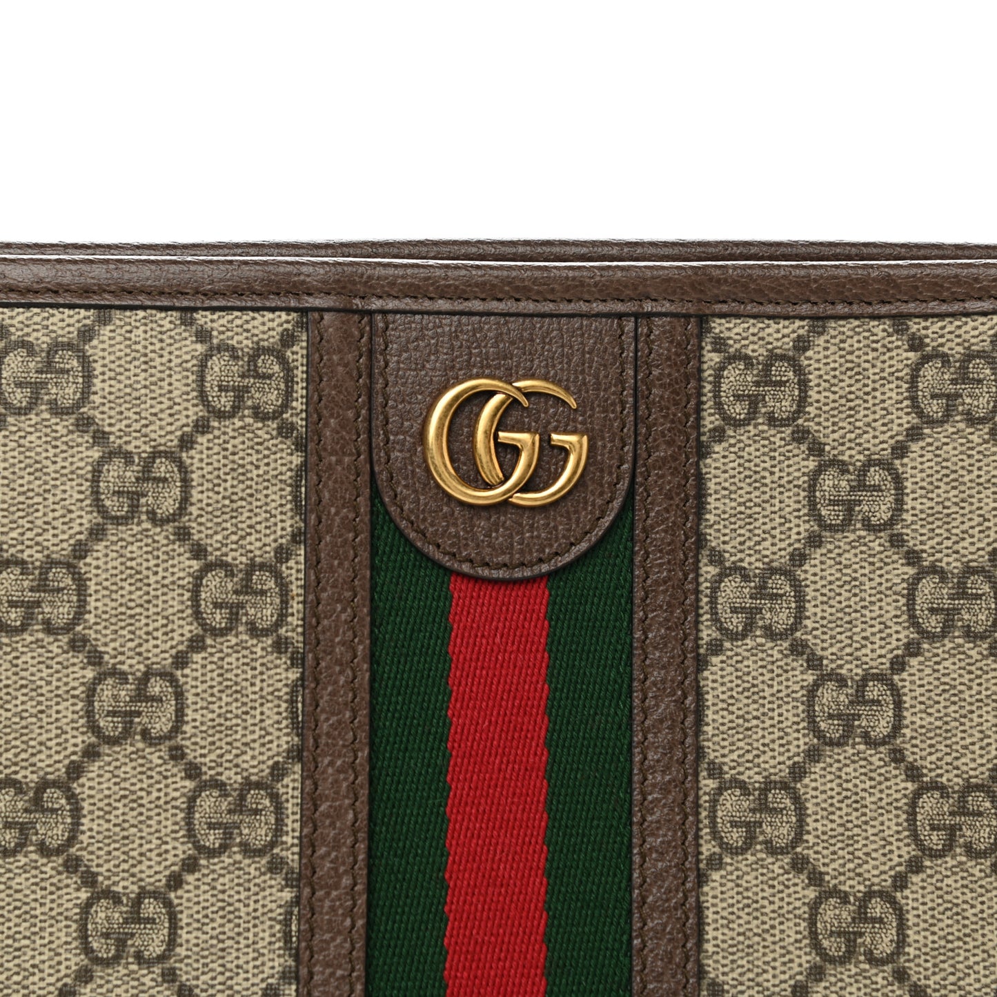 GG Supreme Monogram Web Toiletry Case Brown