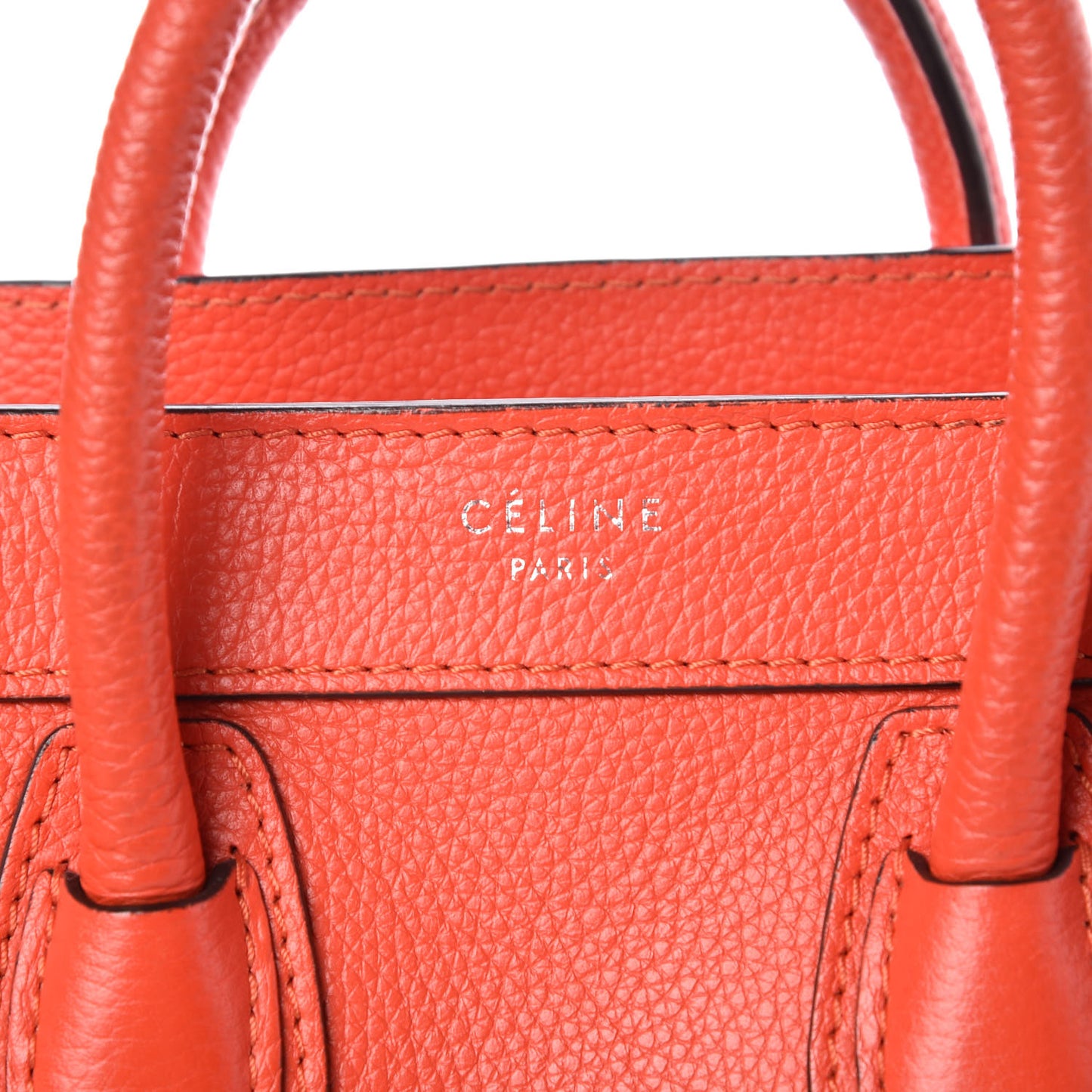 Drummed Calfskin Nano Luggage Vermillion