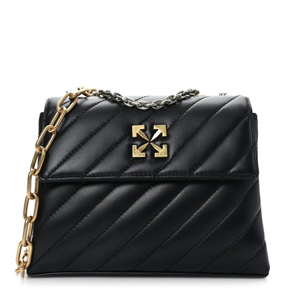 Off-White Calfskin Diagonal Quilted Jackhammer 24 Shoulder Bag Black 1 of 8
